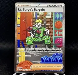 Lt. Surge's Bargain 185/132 SI Rare Pokemon Mega Evolution SIR - Image 1