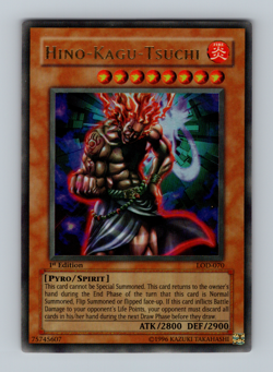 Hino-Kagu-Tsuchi LOD 1st Ed Near Mint Ultra Rare NM Yugioh 2003 - Image 1
