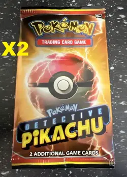 2x Pokemon Detective Pikachu 2-Card Booster Pack 2019 Movie Promo Exclusive New - Image 1