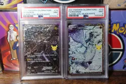 Zekrom 114/114 + Reshiram 113/114 Celebrations PSA 9 Both Pokemon Cards Graded - Image 1