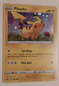Pokemon Pokemon TCG Pikachu SWSH039 SWSH: Sword & Shield Black Star Promo Card - Image 1