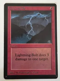 Magic the Gathering MTG Beta Lightning Bolt LP+ (Beta Bob) - Image 1