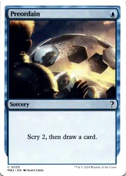 MTG Preordain (White Border) Normal NM Mystery Booster 2 Magic 35 - Image 1