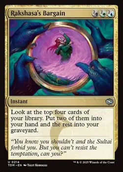 1x Rakshasa's Bargain NM Eng MTG - Tarkir: Dragonstorm - Image 1