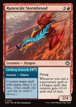 1x Runescale Stormbrood // Chilling Screech NM Eng MTG - Tarkir: Dragonstorm - Image 1