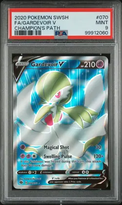 2020 POKEMON SWORD & SHIELD CHAMP'S PATH #070 FULL ART/GARDEVOIR V PSA 9 - Image 1