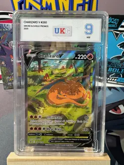 Pokemon TCG Charizard v SWSH260 Black Star Promo Holo UKG Graded 9 - Image 1