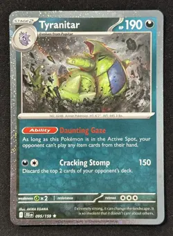 Tyranitar Cosmos Holo 095/159 Mega Evolution Check Lane Blister Promo JTG NM - Image 1
