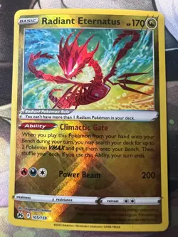 Radiant Eternatus - Crown Zenith 105/159 Holo Radiant Rare Pokemon TCG - Image 1