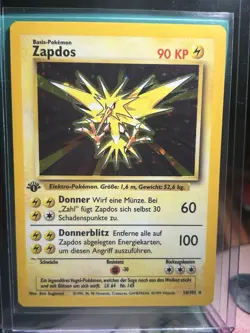 Pokemon Zapdos German 1st Edition Base Set Holo *NM/LP* 16/102 Vintage WOTC 1999 - Image 1