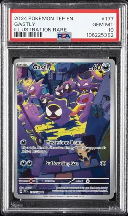 2024 POKEMON TEF EN-TEMPORAL FORCES ILLUSTRATION RARE #177 GASTLY PSA 10 - Image 1