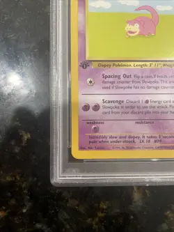 1999 Pokemon Fossil Slowpoke #55 1st Edition PSA 10 - Image 3