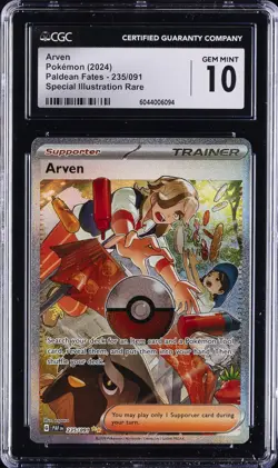 2024 POKEMON PALDEAN FATES - SPECIAL ILLUSTRATION RARE ARVEN CGC 10 GEM MINT - Image 1