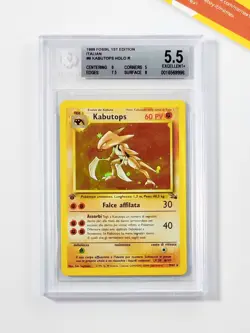 Pokemon BGS 5.5 Kabutops #9 Holo 1st Edition Fossil 1999 Italiano - Image 1