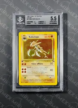 Pokemon BGS 5.5 Kabutops #9 Holo 1st Edition Fossil 1999 Italiano - Image 2