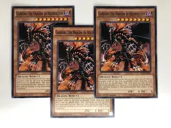 YUGIOH 3x GANDORA THE DRAGON OF DESTRUCTION MIL1-EN005 1ST ED COMMON LP See Phot - Image 1
