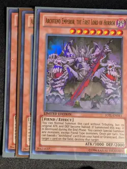 Yugioh 3x Archfiend Emperor the First Lord of Horror JOTL-ENDE1 Limited Ultra NM - Image 1