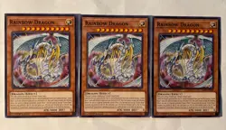 3X Yu-Gi-Oh! Rainbow Dragon LED2-EN043 Common 1st Edition PLAYSET NM - Image 1