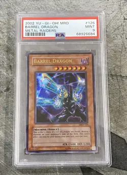 2002 Yu-Gi-Oh Barrel Dragon PSA Mint 9 Metal Raiders MRD-126 #126 - Image 1