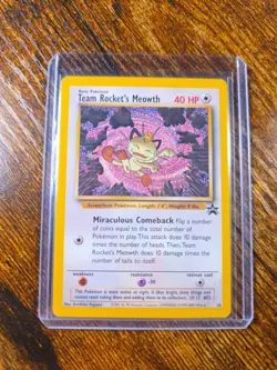 Team Rocket's Meowth #18 Pokemon Black Star Promo Rare - WoTC NM - Pokemon Card - Image 1