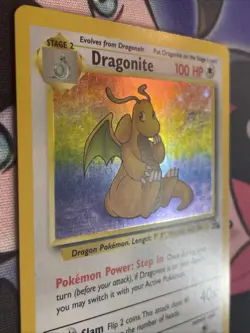 Pokemon TCG Dragonite Fossil Unlimited Holo Rare Card 4/62 MP Condition - Image 4