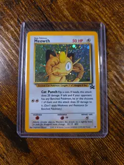 Pokemon Meowth Nintendo Black Star Promo 10 Holo Pokemon Card LP - Image 1