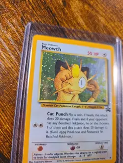 Pokemon Meowth Nintendo Black Star Promo 10 Holo Pokemon Card LP - Image 2