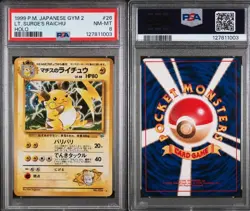Pokemon 1999 Japanese Gym 2 Lt. Surge's Raichu Holo Card #026 PSA 8 NM-MT - Image 3