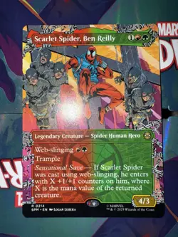 MTG Marvel's Spider-Man SCARLET SPIDER, BEN REILLY Borderless Rare #0214 Magic - Image 1