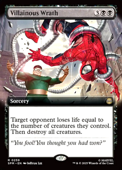MTG Villainous Wrath 259 Rare Foil Extended Art Marvel Spider-Man - Image 1