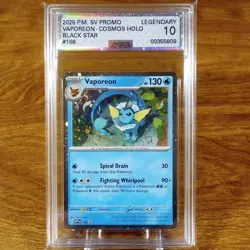 Pokemon SV Black Star Promo Vaporeon Cosmos Holo 168 AGS Legendary 10 2025 - Image 1