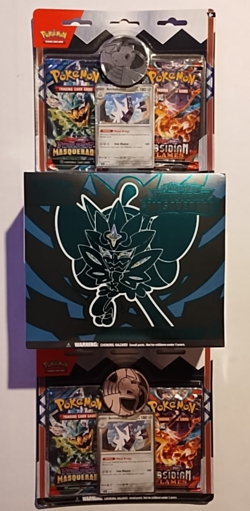 POKEMON TWILIGHT MASQUERADE ELITE TRAINER & 2 OBSIDIAN/TW MASQ COIN BLISTER PACK - Image 1