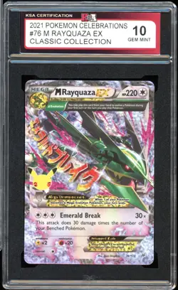 2021 Pokemon Celebrations Classic Collection #76 M Rayquaza EX Holo KSA 10 - Image 1