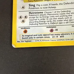 Pokemon Clefairy Base Set 2 Holo Heavy Play WOTC 6/130 - Image 5