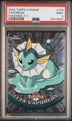 VAPOREON | #134 | PSA 9 | TOPPS CHROME HOLO POKEMON T.V. | G20 - Image 1