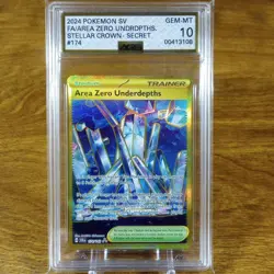 Pokemon Stellar Crown Trainer Area Zero Underdepths 174/142 AGS Gem-MT 10 2024 - Image 1