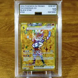 Pokemon SV Black Star Promo Cinderace EX 163 AGS Gem-MT 10 Full Art Holo 2024 - Image 1
