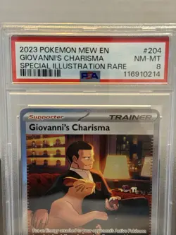 Pokemon TCG Giovanni's Charisma Full Art Trainer Card 207/165 PSA 8 - Image 2