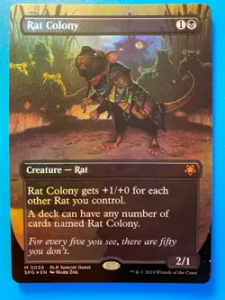 MTG 1x FOIL BORDERLESS Rat Colony # 56 Special Guests Magic the Gathering x1 NM - Image 1