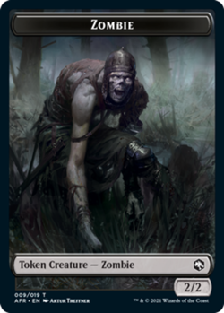 MTG Zombie Token NM-Mint Adventures in the Forgotten Realms - Image 1