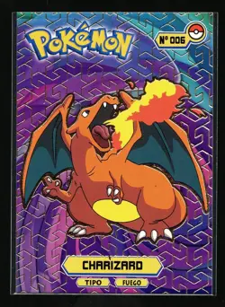 CHARIZARD #006 - Card Tops Pokedex Database - Pokemon *GOLD HOLO FOIL DESIGN* - Image 1