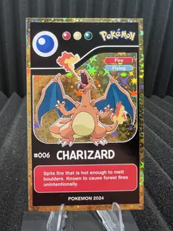 Charizard #6 - Gold Holo - Pokedex Black Kanto 2024 - Pokemon Card - Image 1