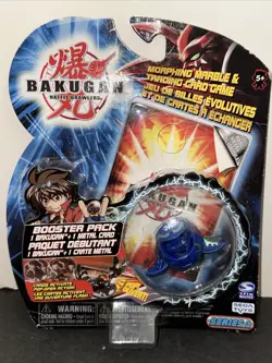 BAKUGAN Series 1 2007 BLUE BOOSTER PACK Morphing Marble & Trading Card Game NEW - Image 2