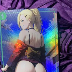 Ino Yamanaka NARUTO City Babe Goddess Waifu Anime Holo Card Bow - Image 5