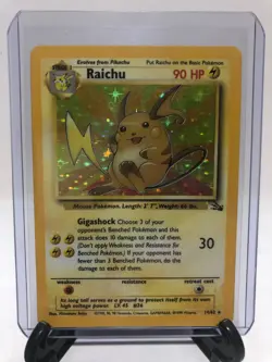 Raichu 14/62 Holo Fossil Set Rare 1999 Unlimited Edition Pokemon Card - LP - Image 1