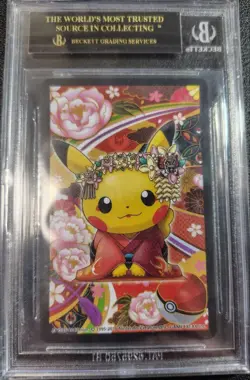 BGS 10 Black Label Maiko Han Pikachu Pokemon Center Kyoto Limited Playing Cards - Image 1