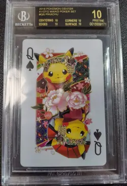 BGS 10 Black Label Maiko Han Pikachu Pokemon Center Kyoto Limited Playing Cards - Image 2