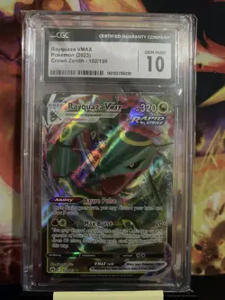 CGC 10 Rayquaza VMAX 101/159 Crown Zenith Full Art Rare Pokemon Card - Image 1