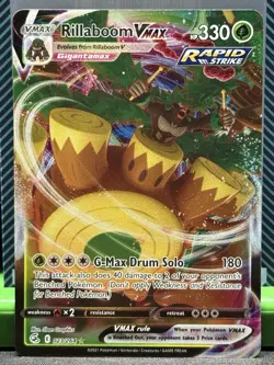 Pokemon TCG Rillaboom VMAX Fusion Strike Holo Ultra Rare Card 023/264 NM - Image 1
