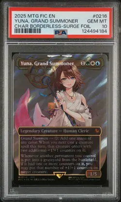 2025 MTG FINAL FANTASY COMMANDER #0216 YUNA, GRAND SUMMONER PSA 10 - Image 1